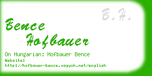 bence hofbauer business card